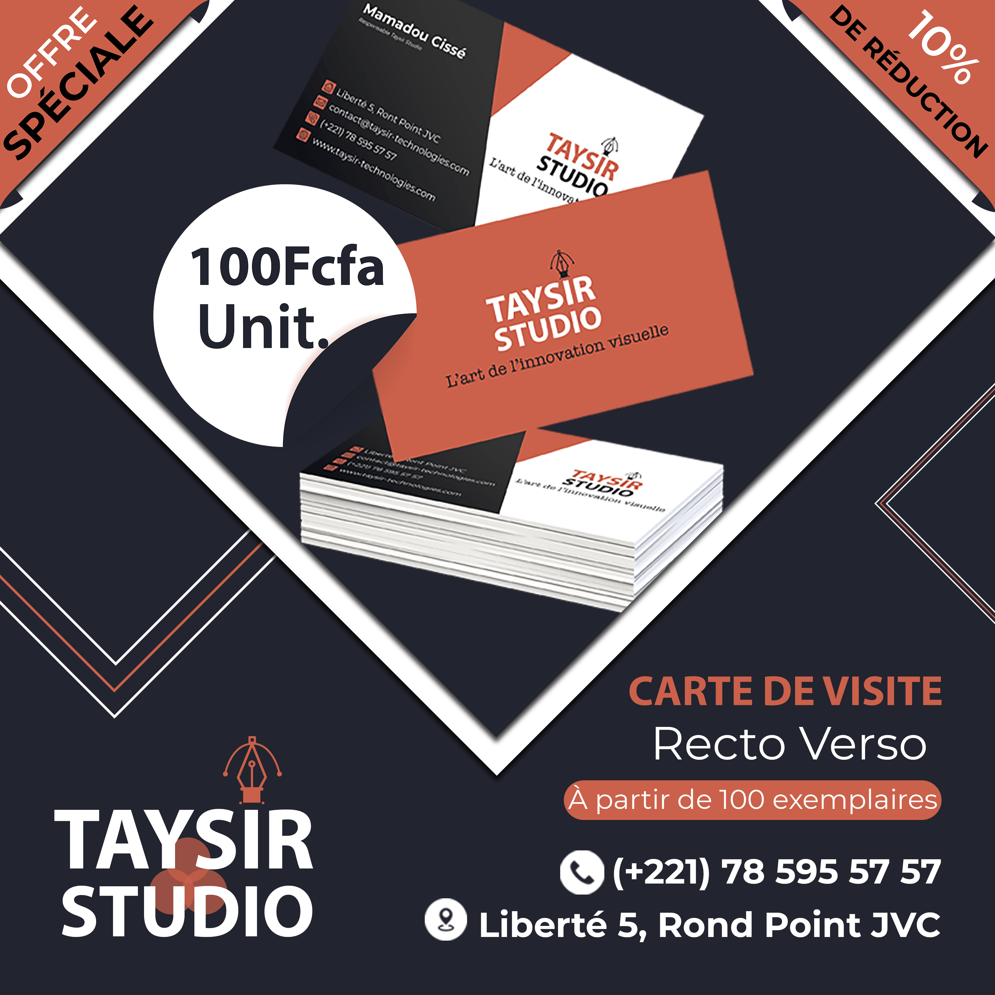 Affice carte de visite Taysir Studio