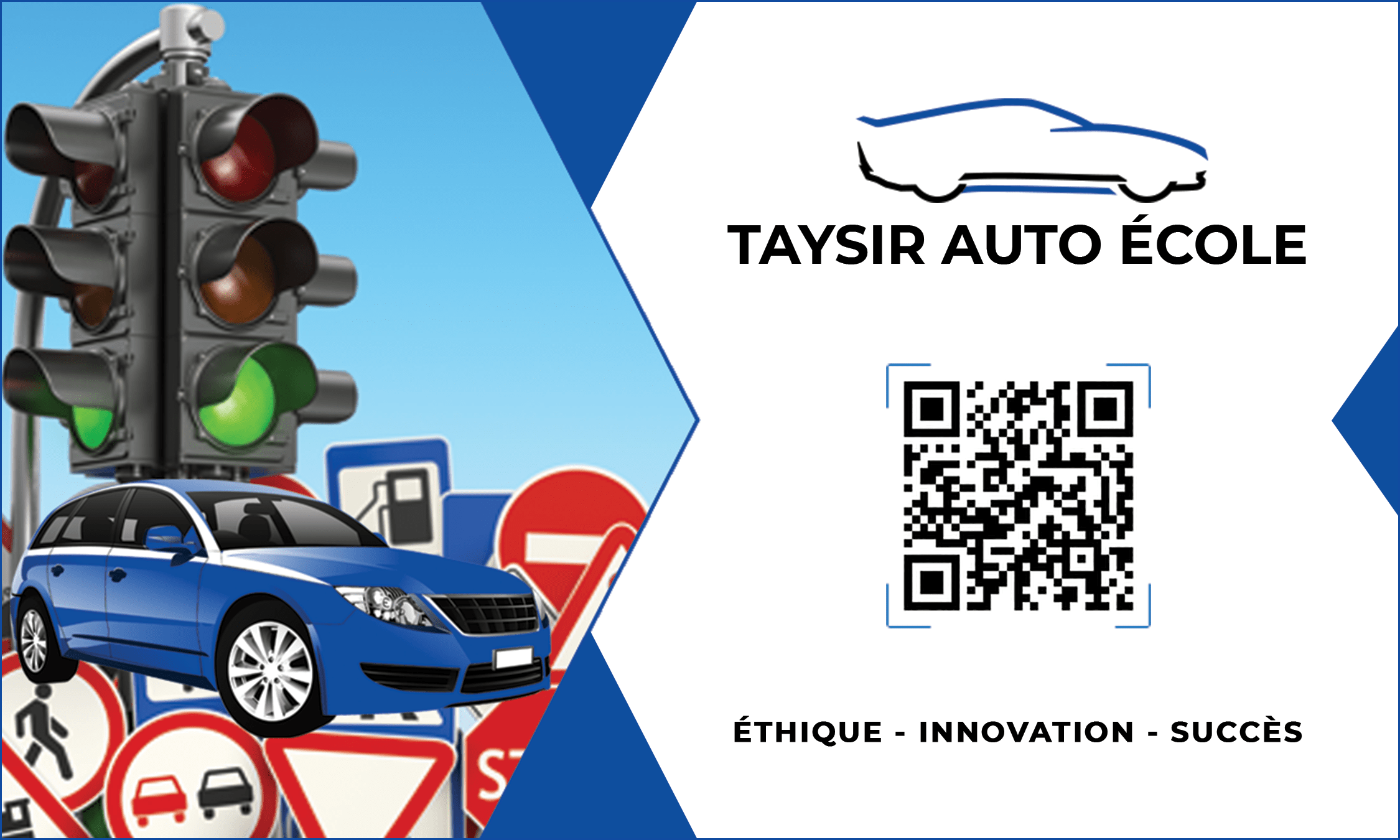 Carte de visite taysir Auto Ecole verso